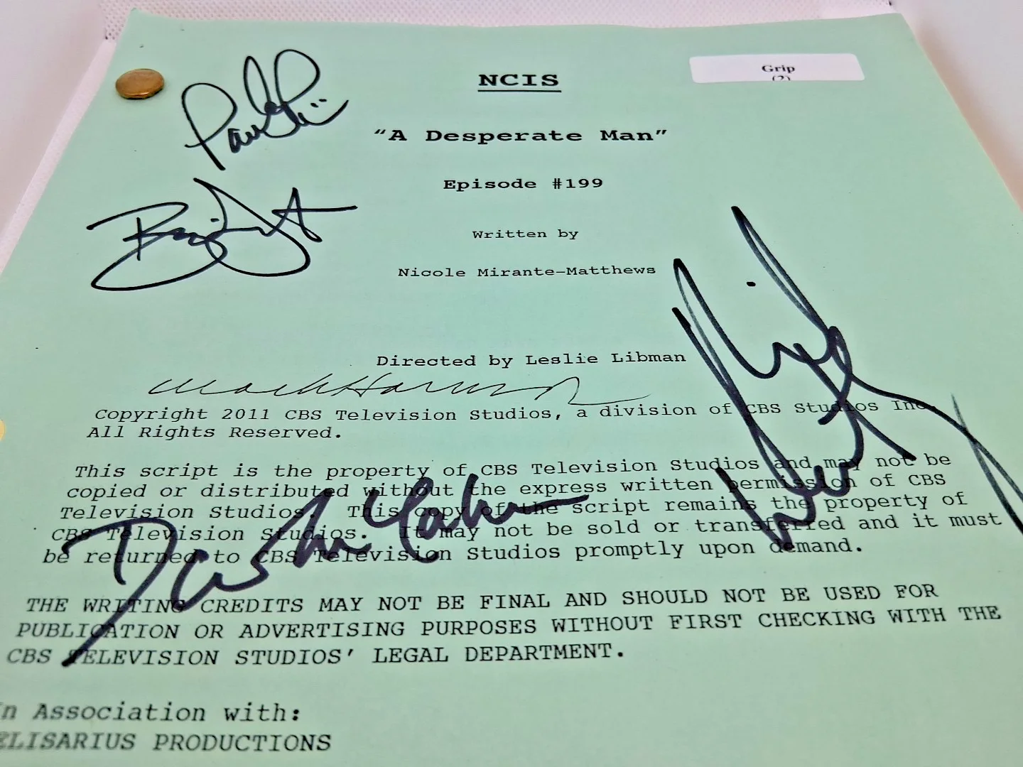 NCIS Episode 199 Script “A Desperate Man” – Multi‑Signed Production Crew Copy +, image 2