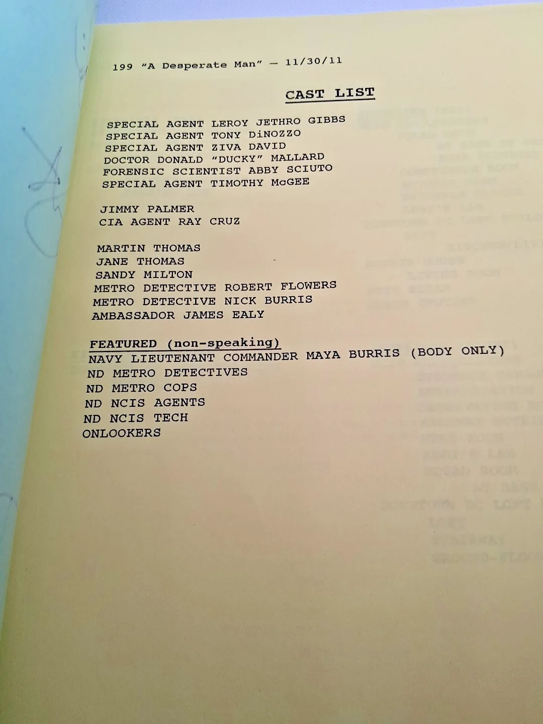 NCIS Episode 199 Script “A Desperate Man” – Multi‑Signed Production Crew Copy +, image 4