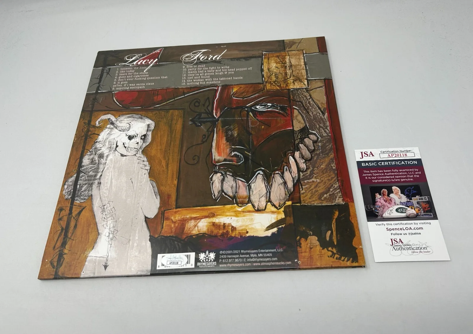 Atmosphere signed Lucy Ford Album (Slug and Ant) JSA COA, image 2
