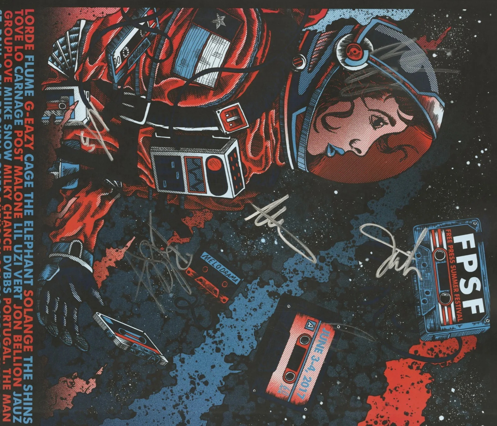 Cage The Elephant autographed gig poster Daniel Tichenor, Jared Champion +4, image 2