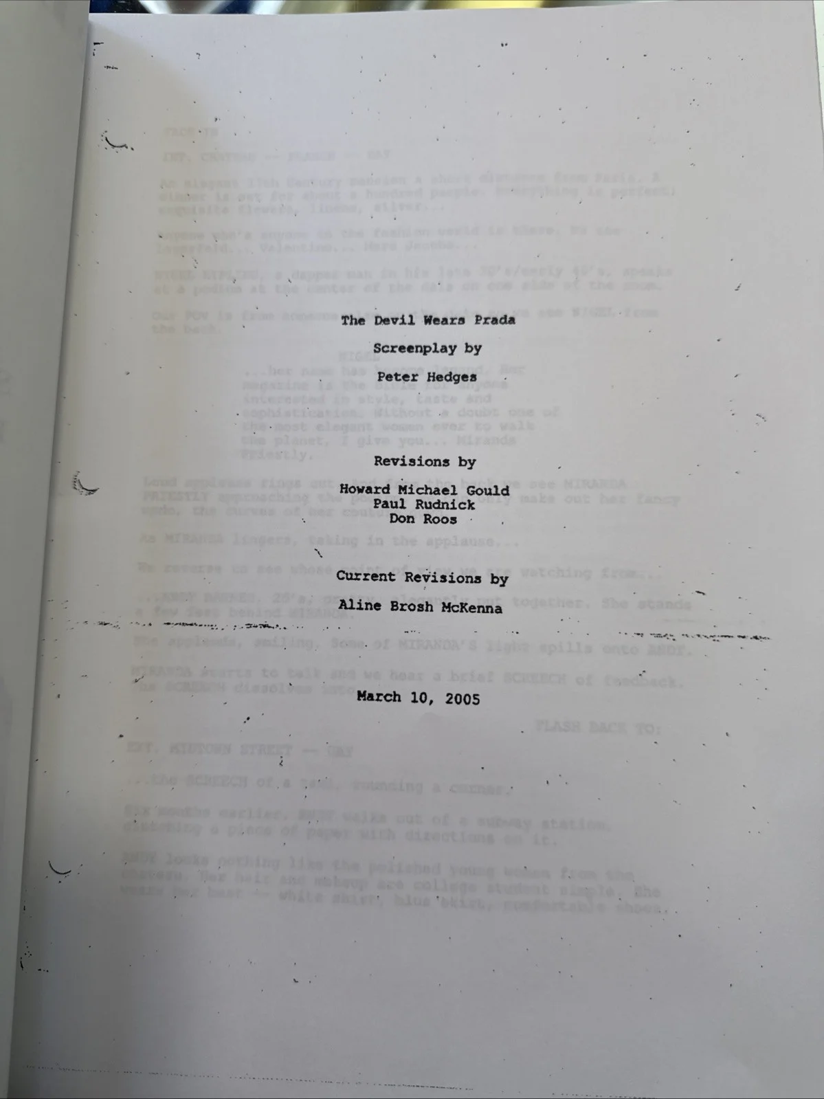 The Devil Wears Prada 2006 Original Screenplay Script Meryl Streep Ann Hathaway, image 3