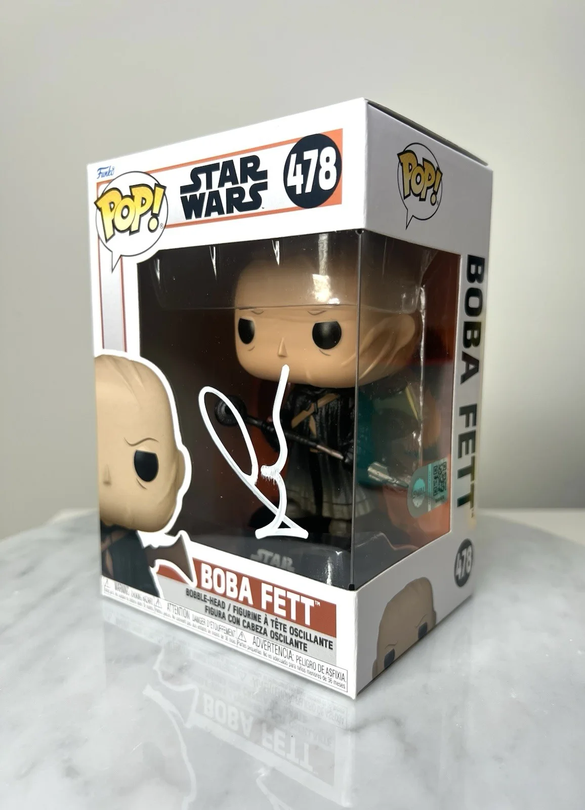 TEMUERA MORRISON — Temuera Morrison Signed ‘Boba Fett’ Star Wars Funko Pop SWAU CERTIFIED, изображение 3