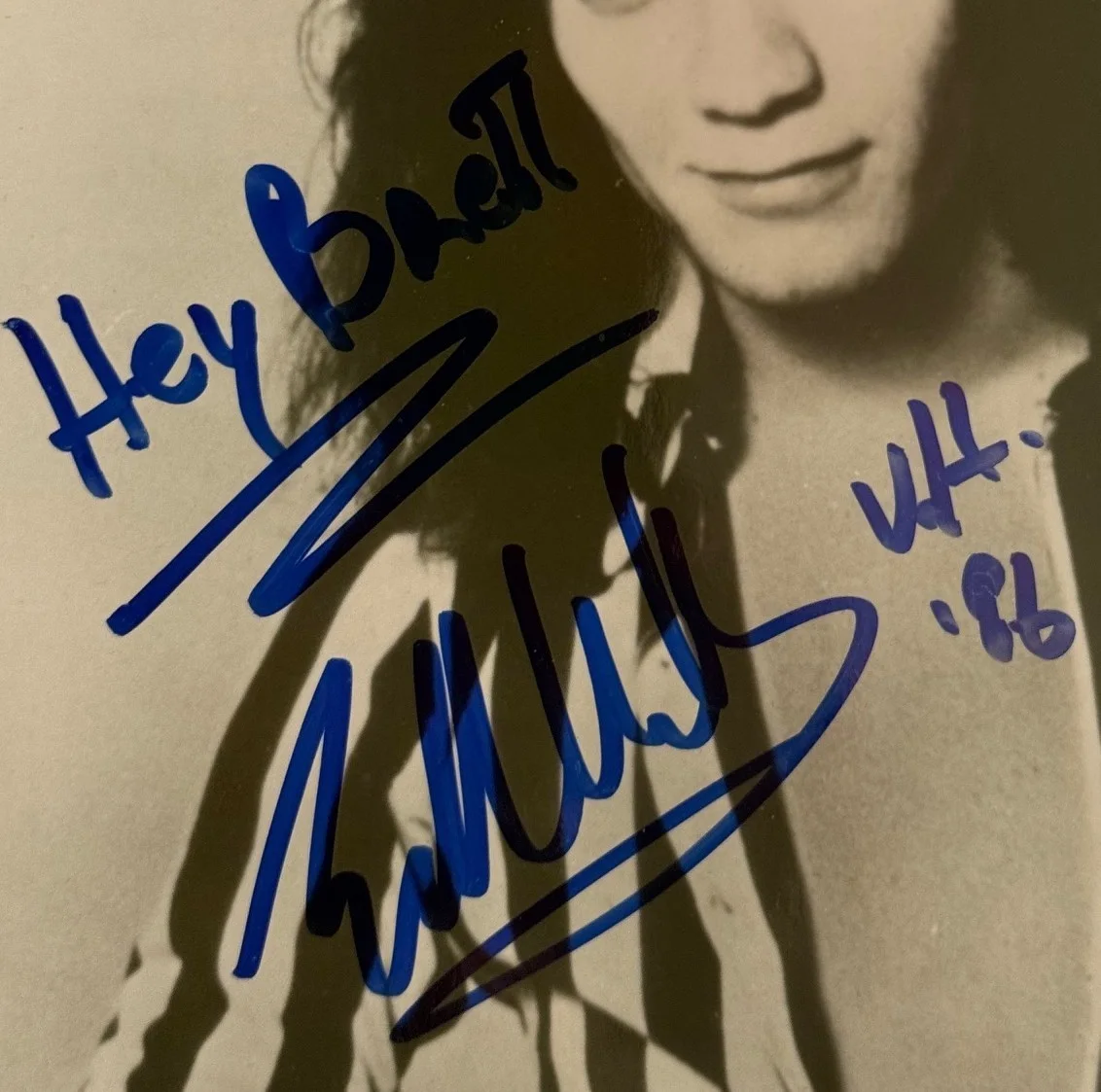 JSA CERTIFIED signed EDDIE VAN HALEN autographed 8"x 10" b&w PHOTOGRAPH, image 2