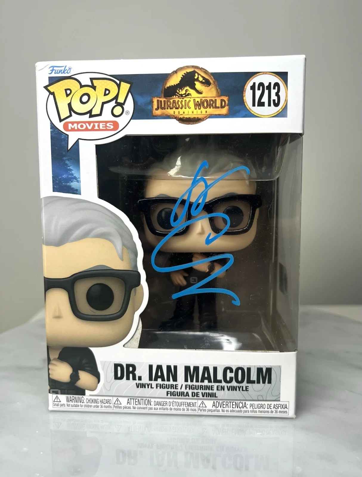 Jeff Goldblum — Jeff Goldblum Signed ‘Ian Malcolm’ Jurassic World Funko Pop SWAU COA