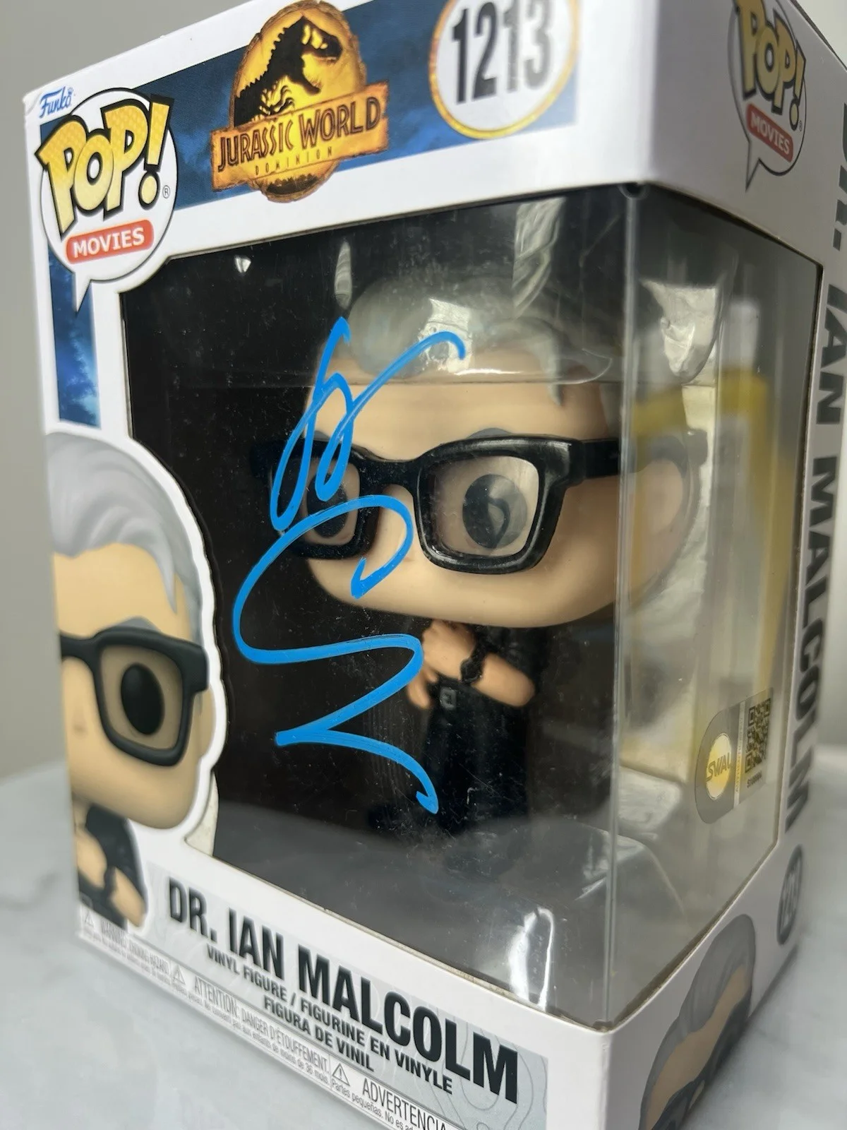 Jeff Goldblum — Jeff Goldblum Signed ‘Ian Malcolm’ Jurassic World Funko Pop SWAU COA, image 3