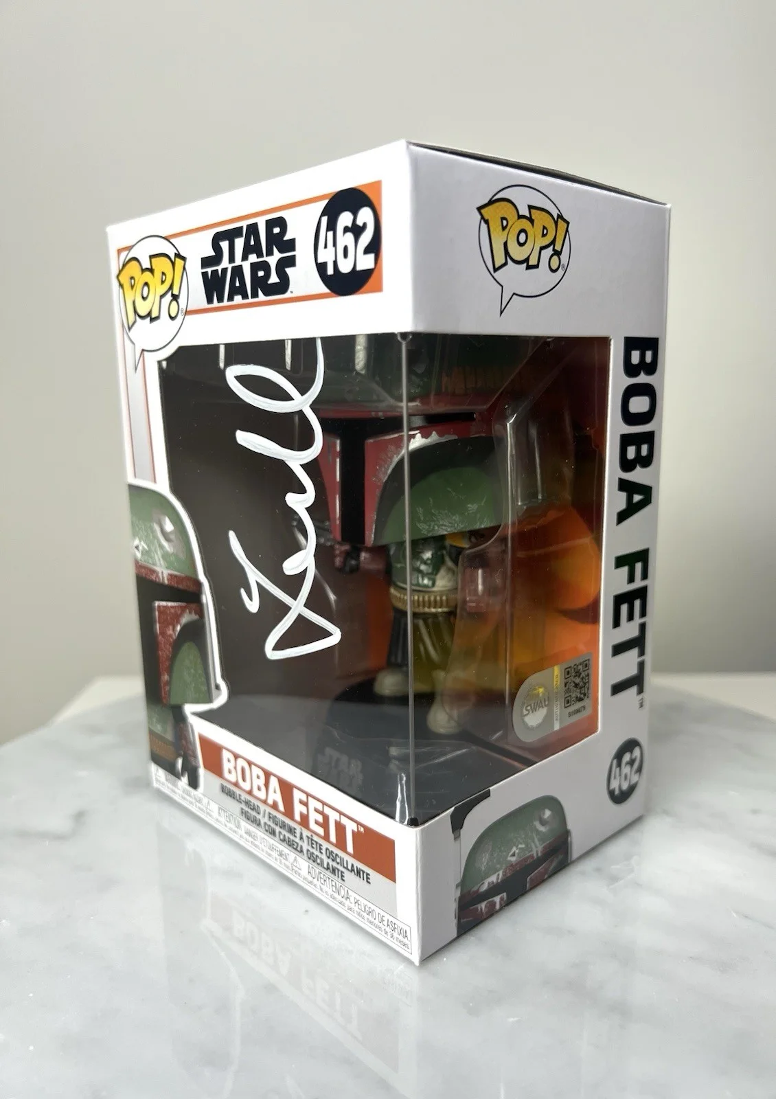 TEMUERA MORRISON — Temuera Morrison Boba Fett Signed Star Wars Funko Pop SWAU CERTIFIED, изображение 3