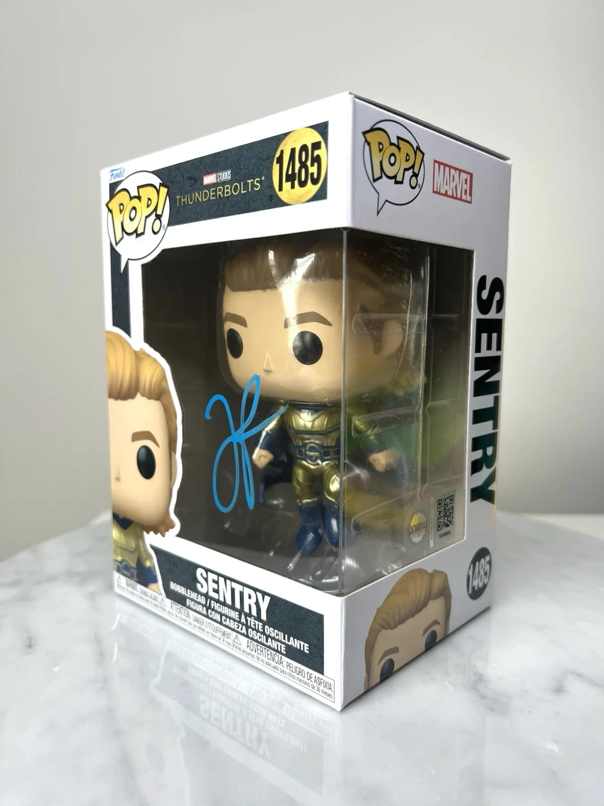 Lewis Pullman — Lewis Pullman Signed ‘Sentry’ Thunderbolts Funko Pop SWAU CERTIFIED, image 2