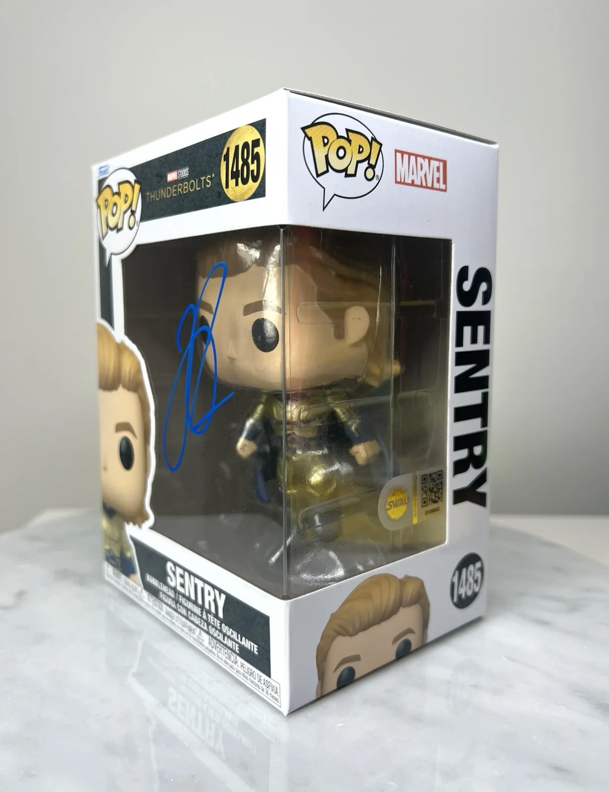 Lewis Pullman — Lewis Pullman Signed ‘Sentry’ Thunderbolts Funko Pop SWAU COA, image 3