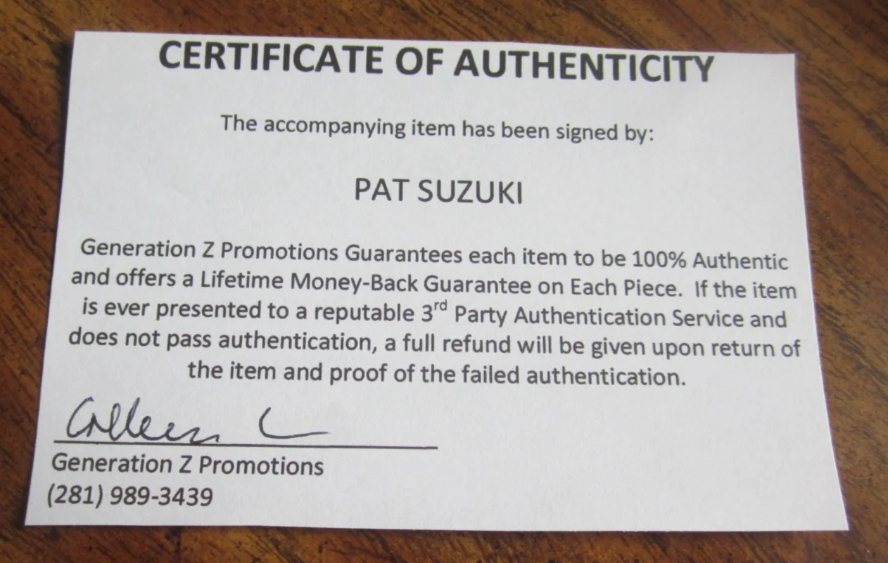 Pat Suzuki — Pat Suzuki Actress/Musician Autographed Signed 4X6 Photo "'I Enjoy Being a Girl", изображение 3