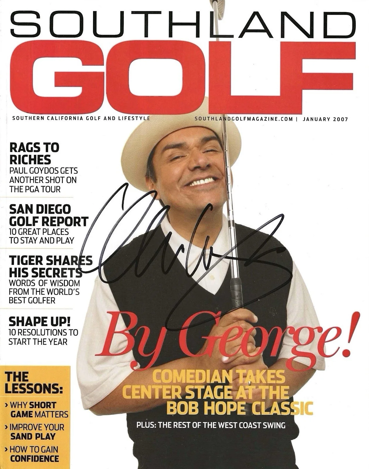 George Lopez — *GEORGE LOPEZ*SIGNED*AUTOGRAPHED*GOLF*MAGAZINE*SOUTHLAND GOLF*COA*