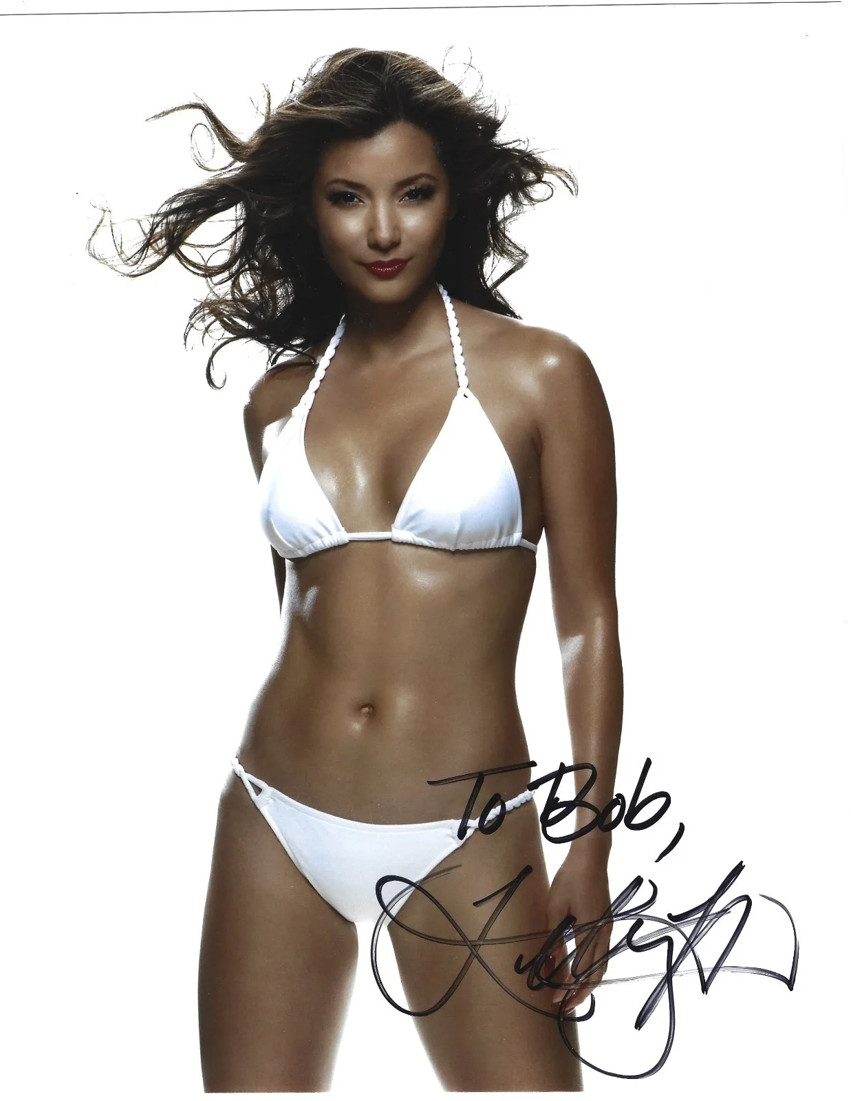 Kelly Hu — Kelly Hu 8x10 Signed 'X2: X-Men United' Wearing a Bikini Photo