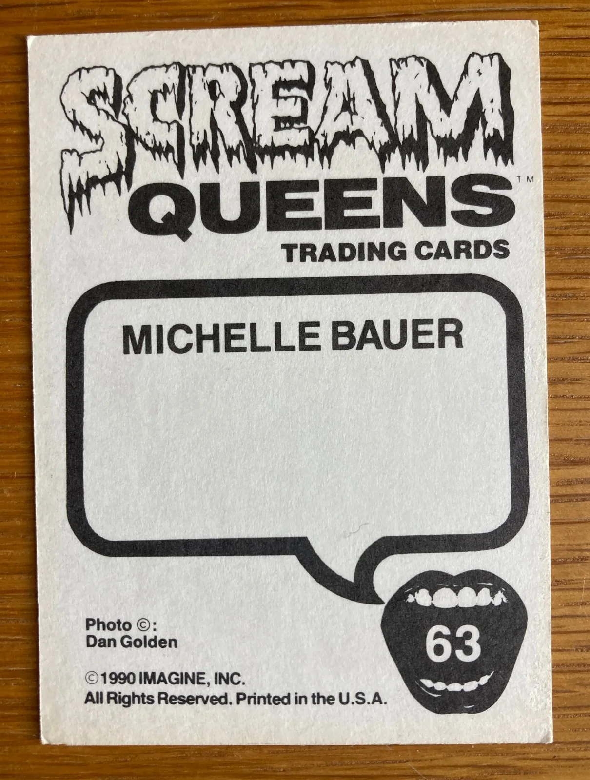 Michelle Bauer — SEXY MICHELLE BAUER SIGNED Scream Queen Card #63 HOLLYWOOD CHAINSAW HOOKERS L@@K, image 2