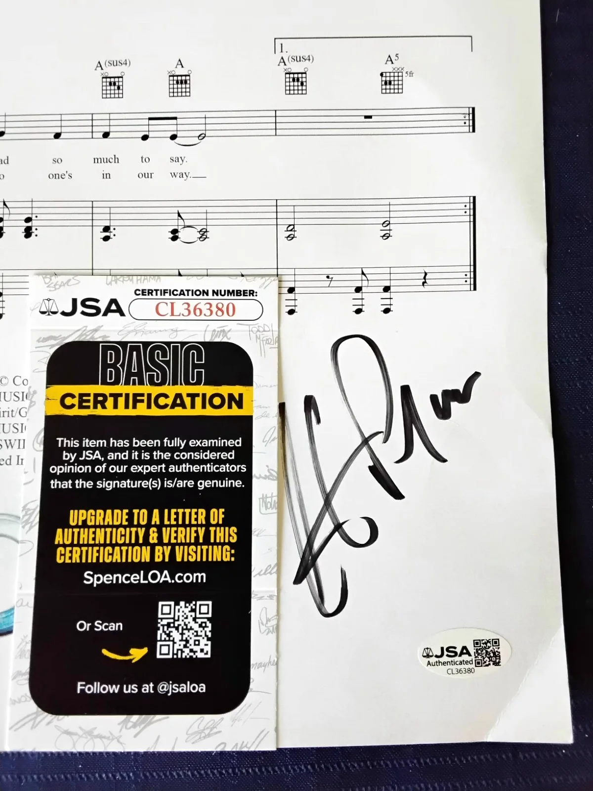 Rare TOTO 3 Autograph/Inscription "Spanish Sea" Sheet Music JSA Authentication, image 2