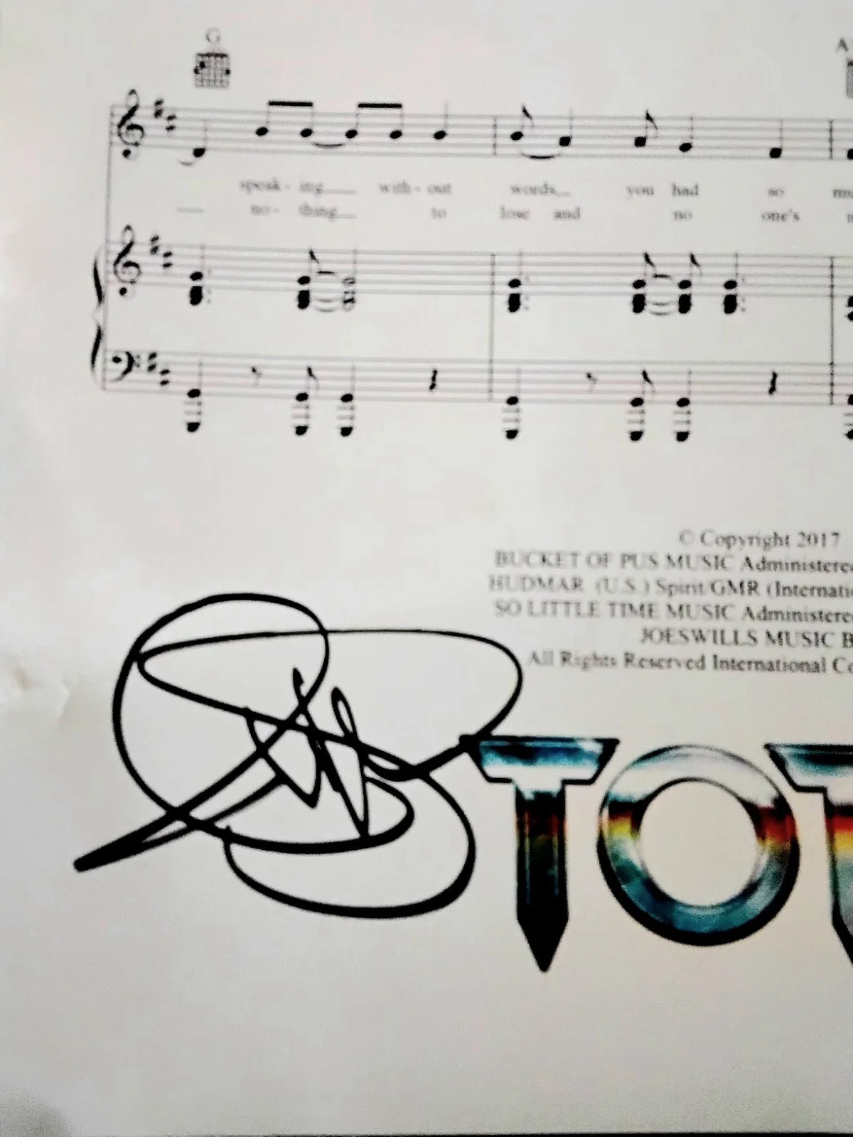 Rare TOTO 3 Autograph/Inscription "Spanish Sea" Sheet Music JSA Authentication, image 4