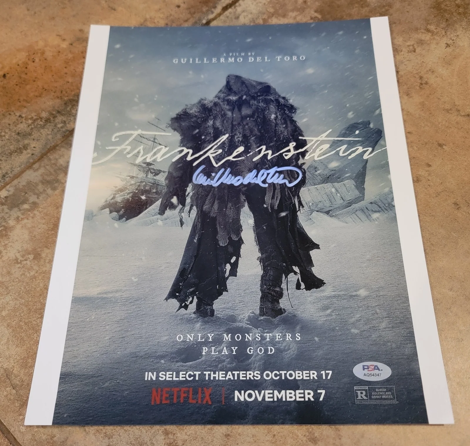 Guillermo de Toro — Guillermo del Toro signed 11x14 photo PSA DNA autograph Frankenstein poster B