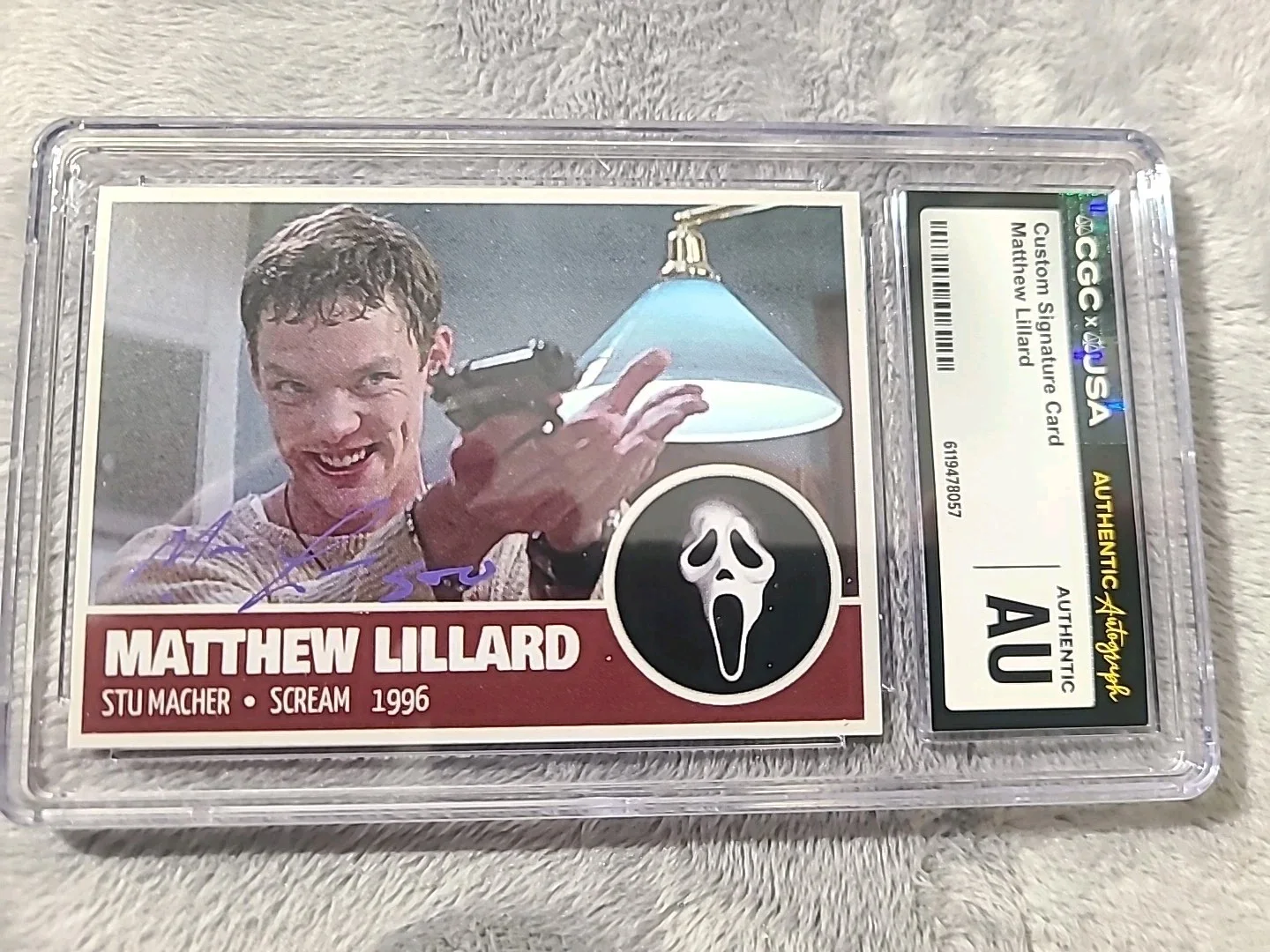 Matthew Lillard Signed Scream Card With "STU" Inscription JSA/CGC COA, image 2