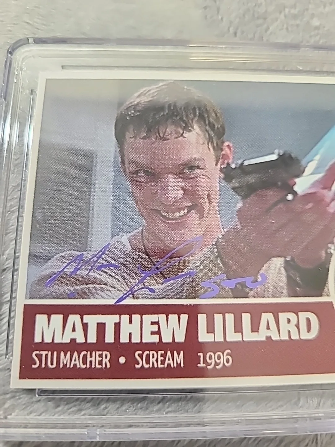Matthew Lillard Signed Scream Card With "STU" Inscription JSA/CGC COA, image 3