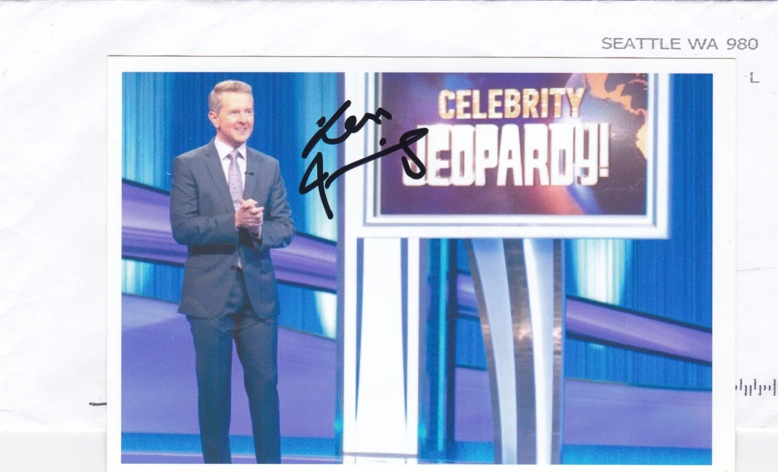 KEN JENNINGS Signed 4X6 Photo TV Host JEOPARDY! Autograph, image 2