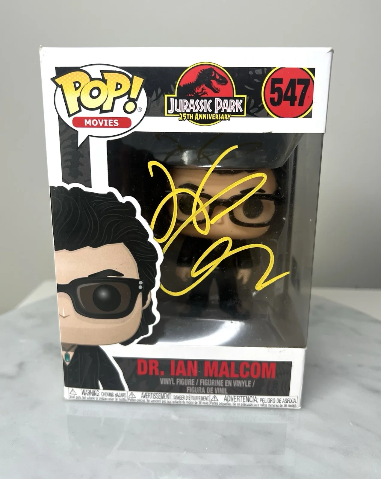 Jeff Goldblum — Jeff Goldblum Signed Ian Malcolm Jurassic Park Funko Pop SWAU COA