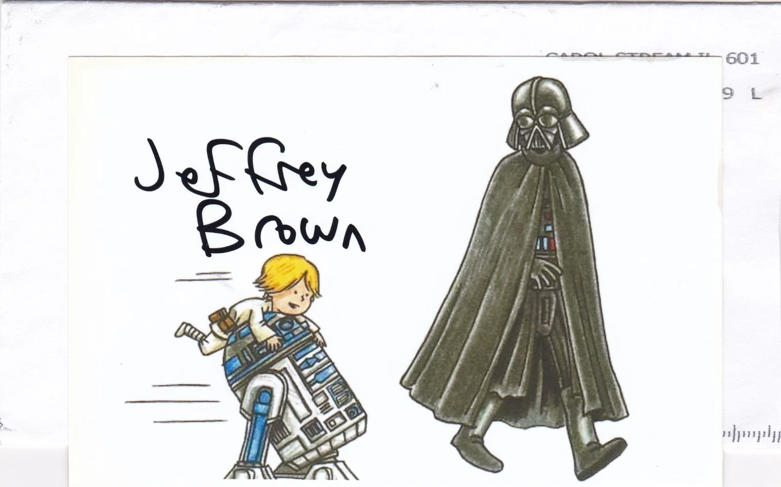 JEFFREY BROWN Signed 4X6 Photo Cartoonist STAR WARS Autograph, изображение 2