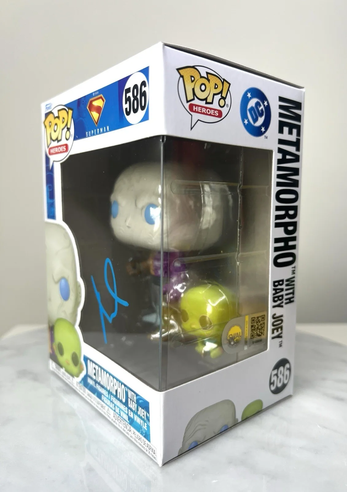ANTHONY CARRIGAN — Anthony Carrigan Signed 'Metamorpho' Superman 2025 Funko Pop SWAU COA, image 4