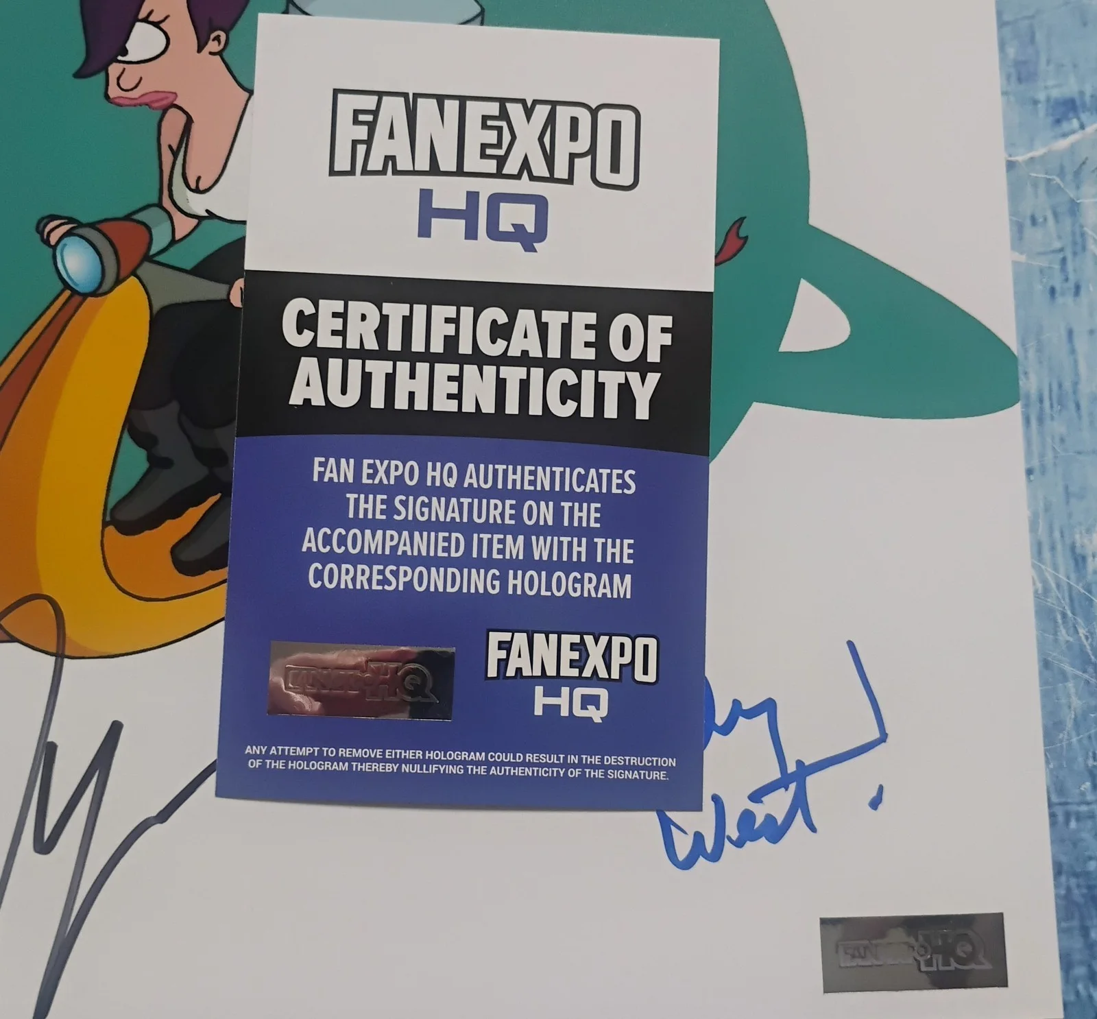 Billy West & John DiMaggio Hand Signed 8x10 Photo COA Futurama NO US TARIFFS, изображение 5