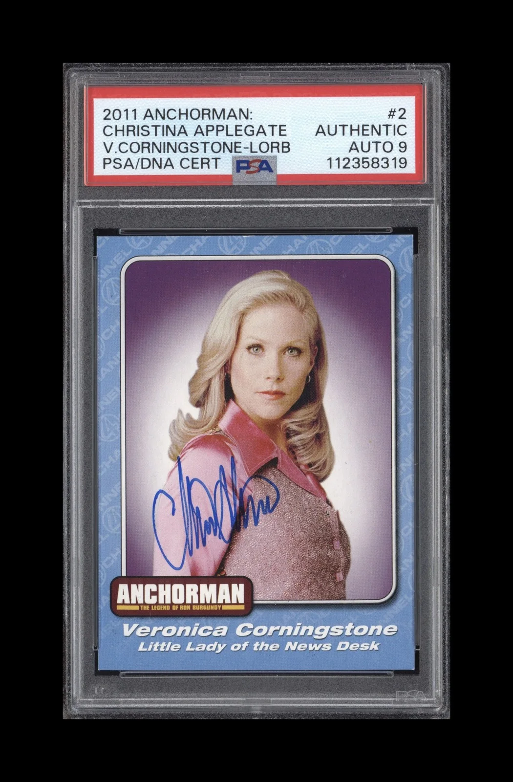 Christina Applegate — Christina Applegate Signed Dreamworks 2011 Anchorman PSA 9 Auto, image 2