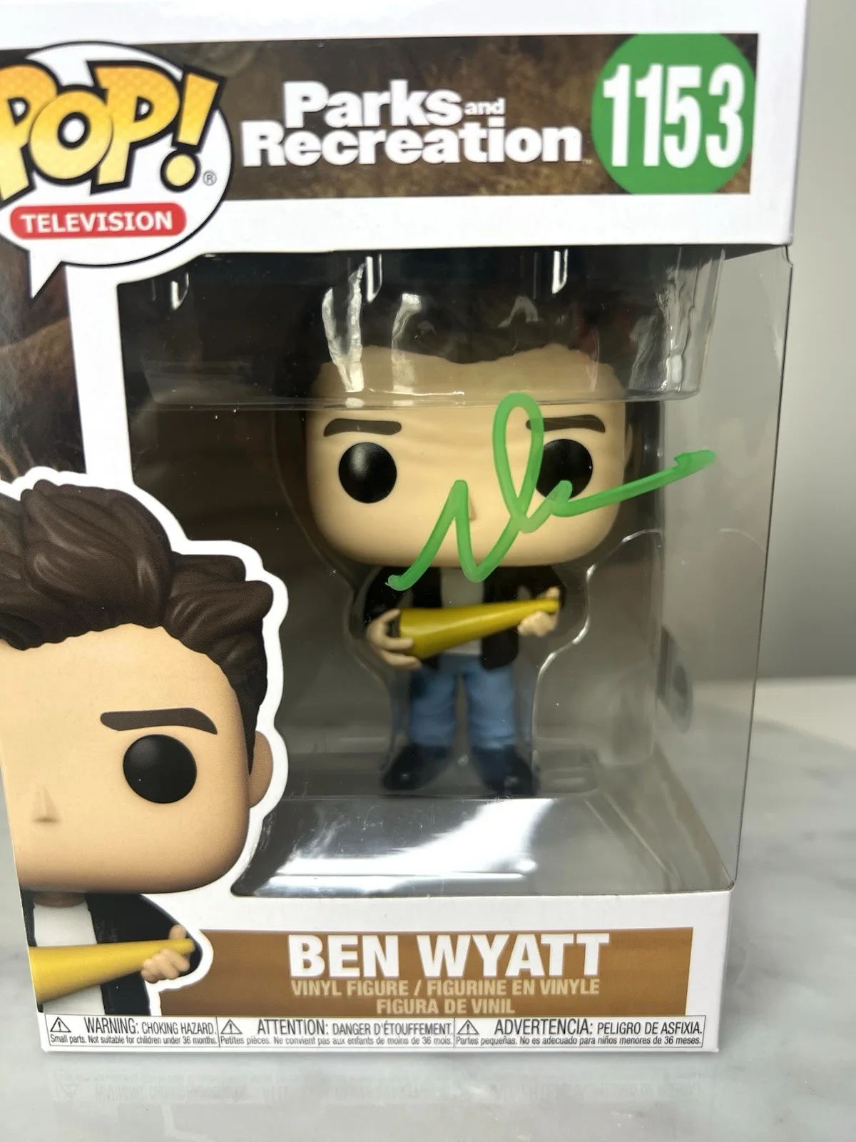 Adam Scott — Adam Scott Signed Parks and Recreation Ben Wyatt Funko Pop #1153 SWAU CERTIFIED, изображение 2