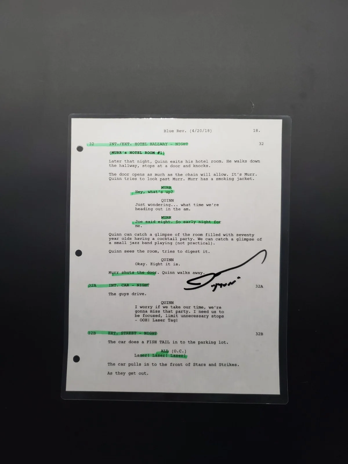 James Murray — James Murray "Murr" Impractical Jokers Autographed 8x10 Signed Movie Script Page, image 2