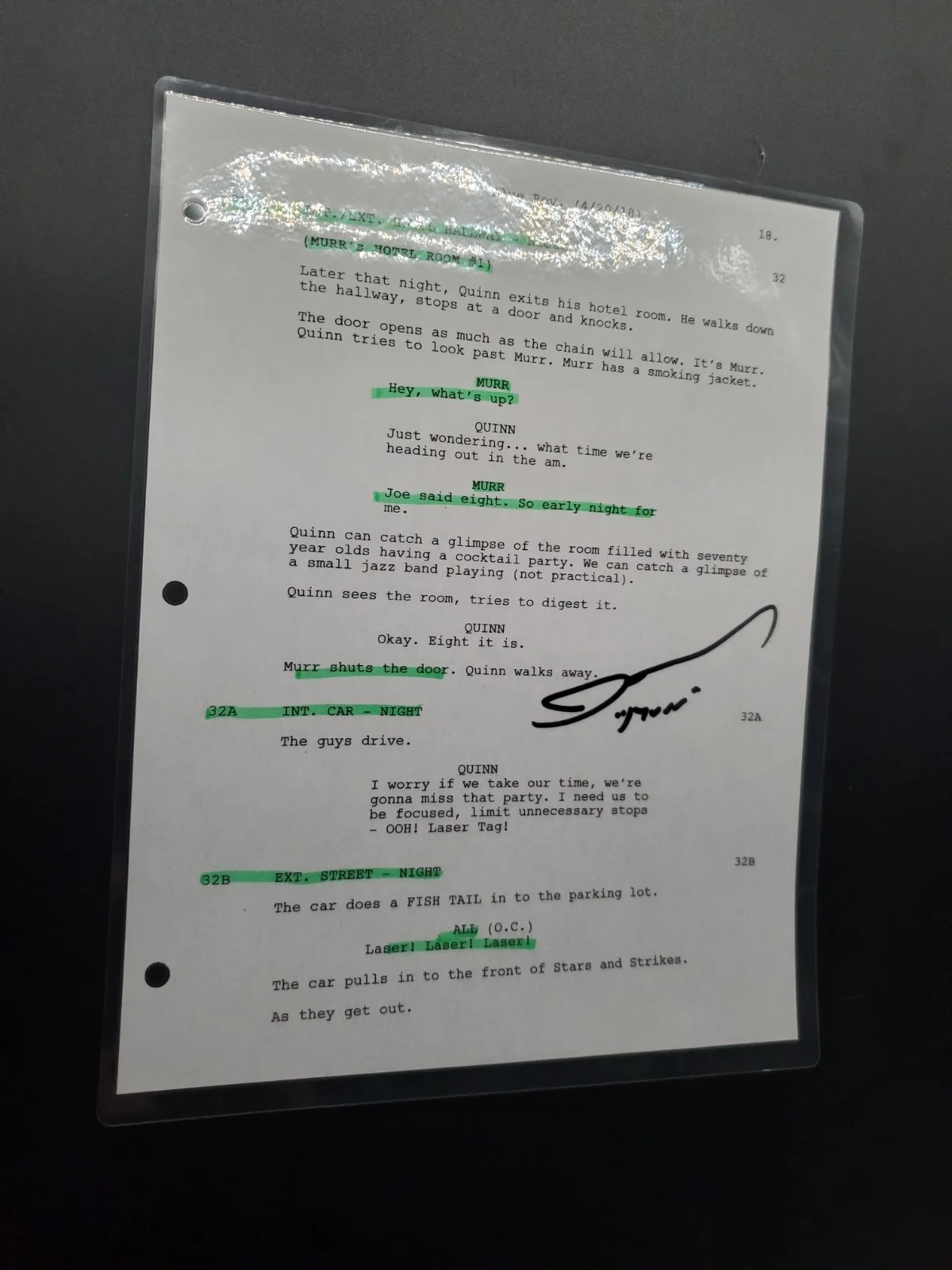 James Murray — James Murray "Murr" Impractical Jokers Autographed 8x10 Signed Movie Script Page, image 4