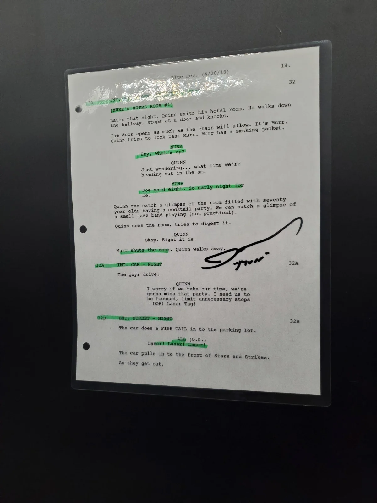 James Murray — James Murray "Murr" Impractical Jokers Autographed 8x10 Signed Movie Script Page, image 5