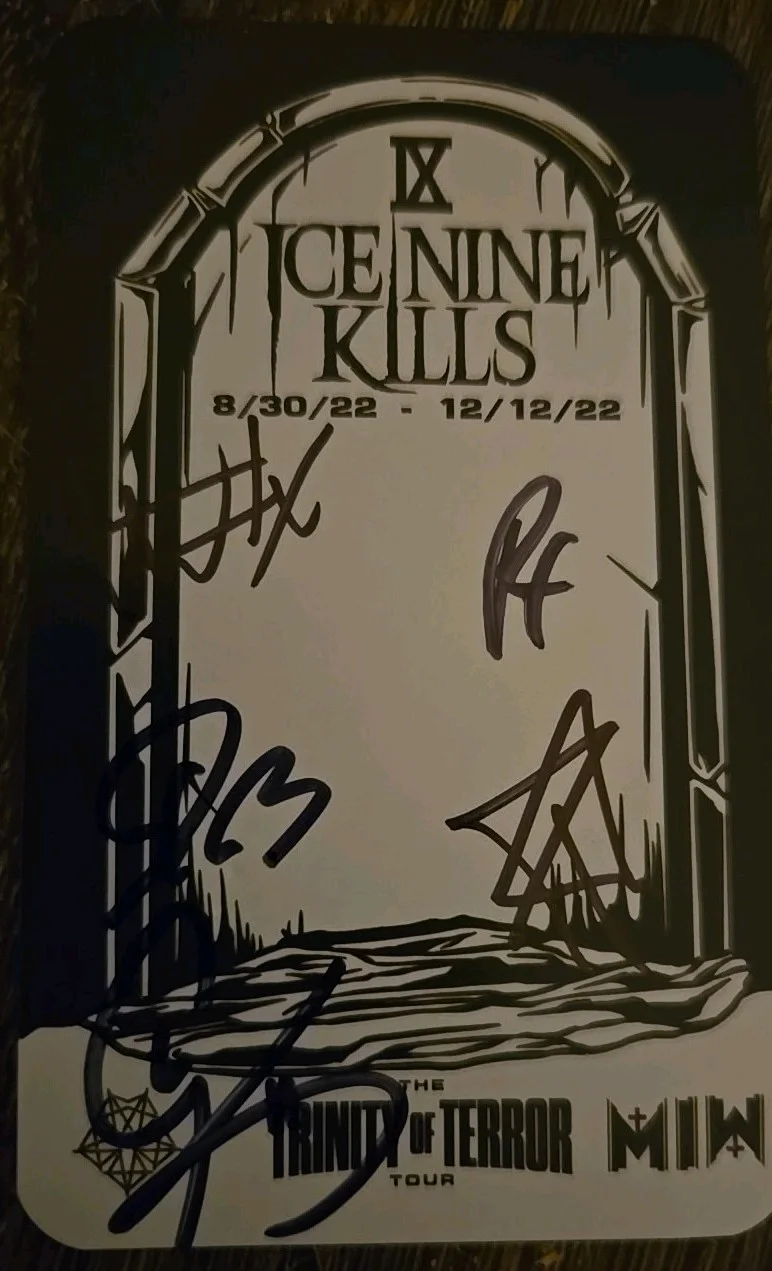 Autographed ICE NINE KILLS - THE TRINITY OF TERROR TOUR 2022 Card, image 4