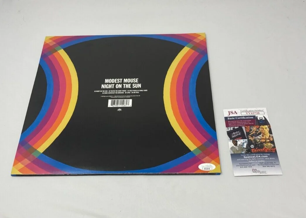 Isaac Brock signed Modest Mouse Night On The Sun Album JSA COA, изображение 2