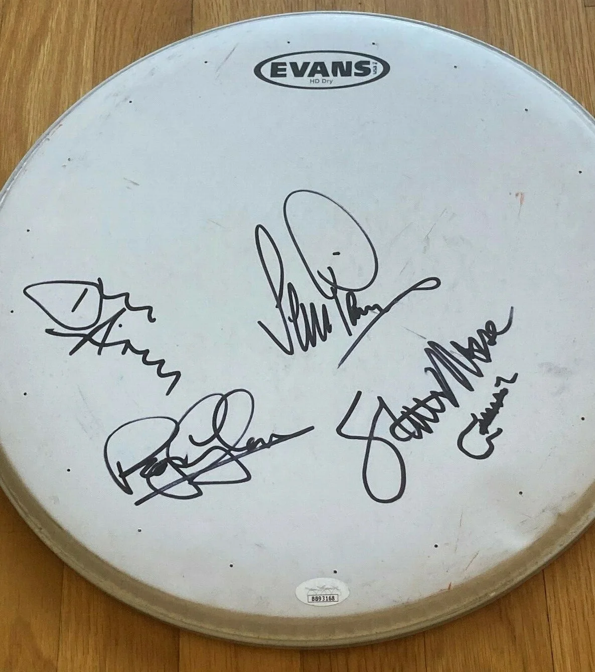 Deep Purple signed Drumhead JSA COA (Paice, Glover, Morse, Airey), image 2