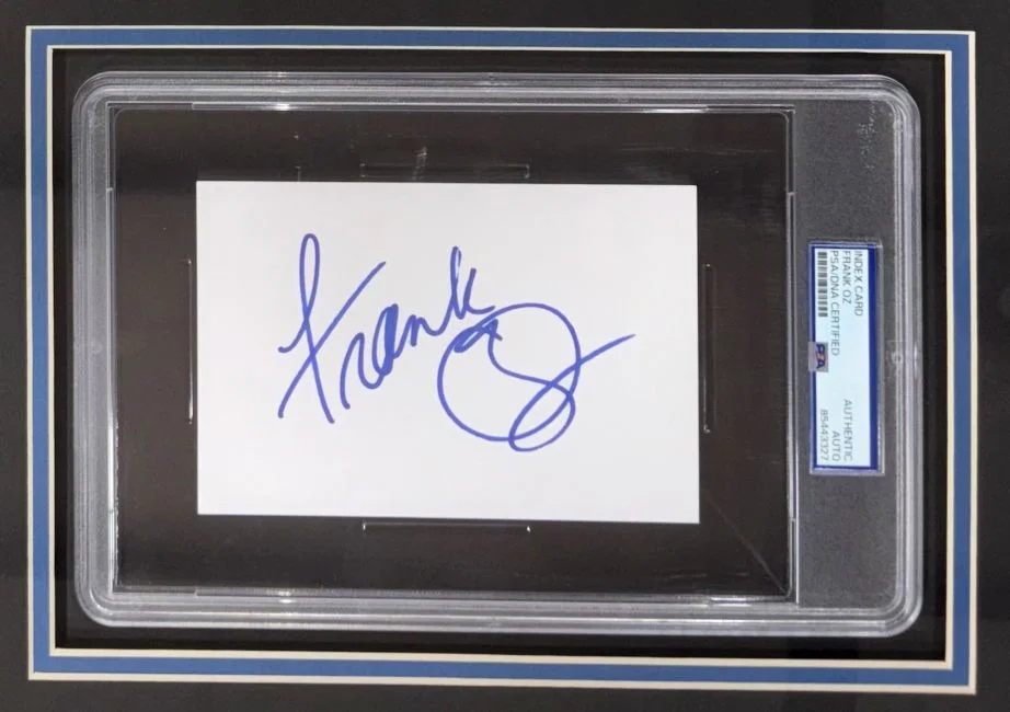 Frank Oz — Frank Oz Star Wars Yoda Signed Framed Slabbed Index Card PSA, image 2
