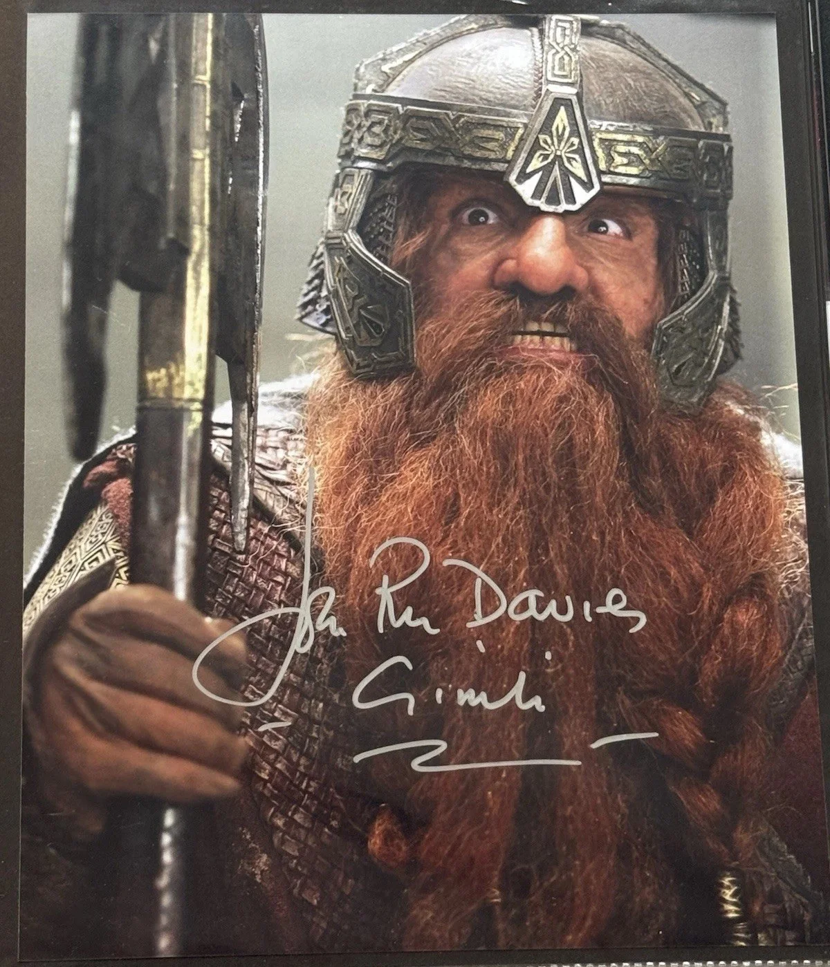 John Rhys-Davies — John Rhys-Davies Autographed Gimli The Lord of the Rings 8x10 w/ JSA