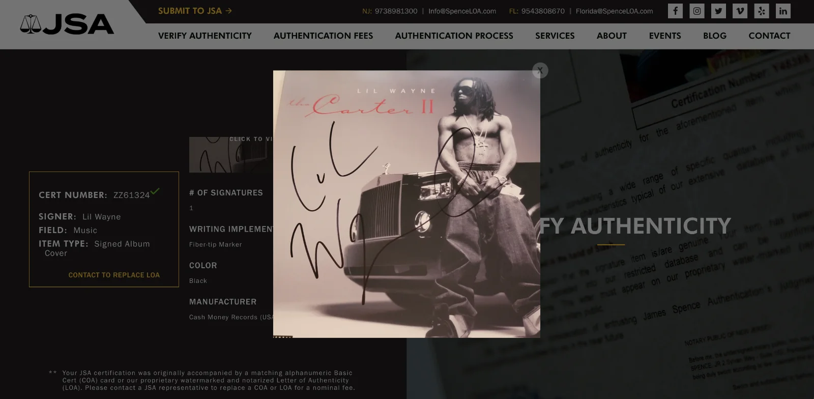 Lil Wayne Signed Tha Carter II 2 Vinyl Record JSA LOA ZZ61324, изображение 5
