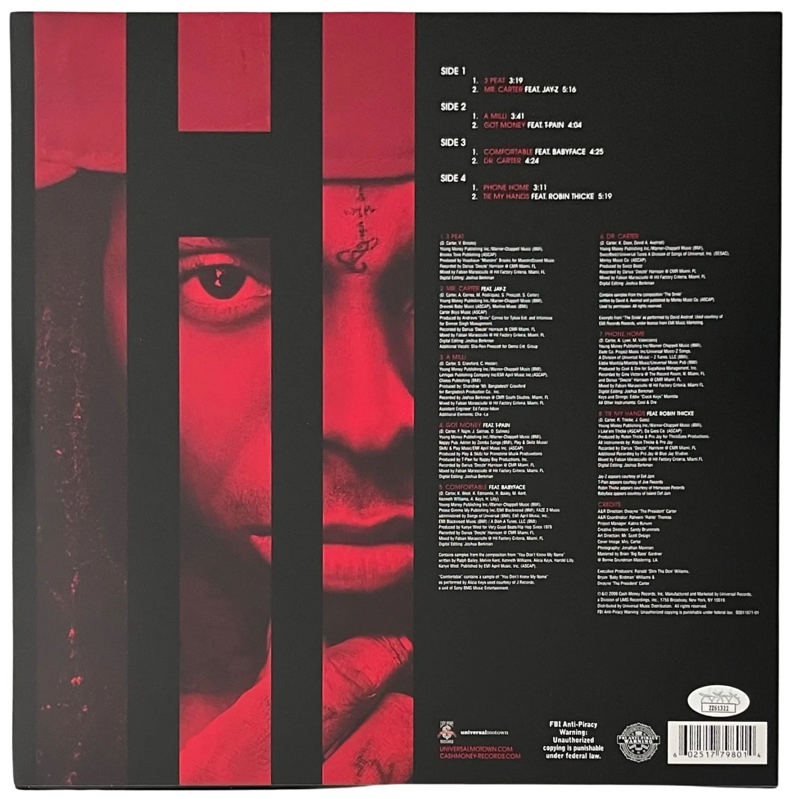 Lil Wayne Signed Tha Carter III 3 Vinyl Record JSA LOA ZZ61322, изображение 4