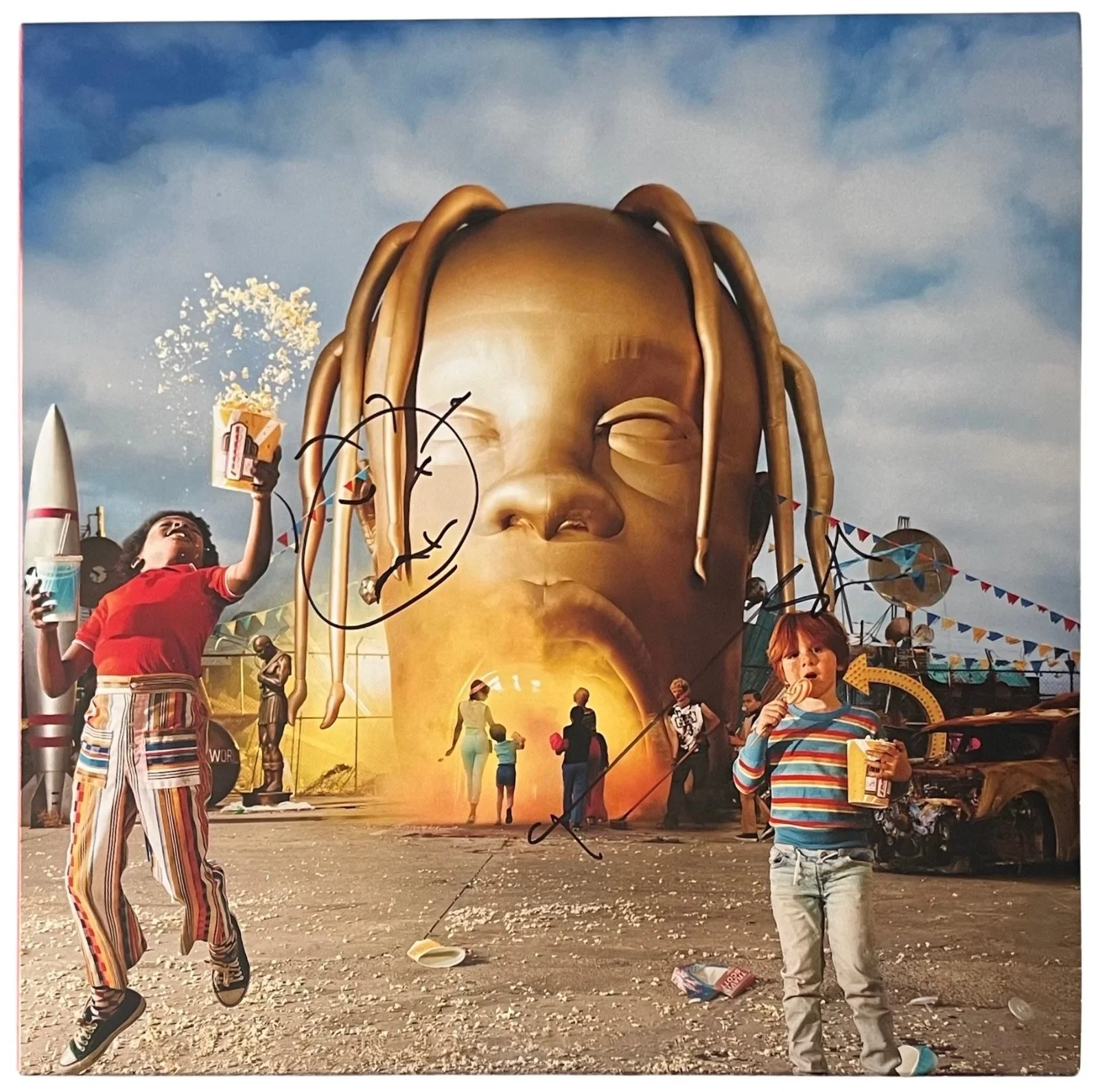Travis Scott Signed Astroworld Vinyl Record *** Autographed & Sketch *** JSA LOA, image 3