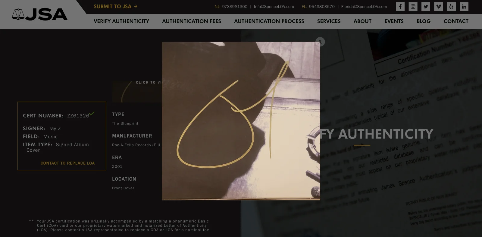 Jay-Z Signed The Blueprint Vinyl Record JSA LOA ZZ61326, изображение 5