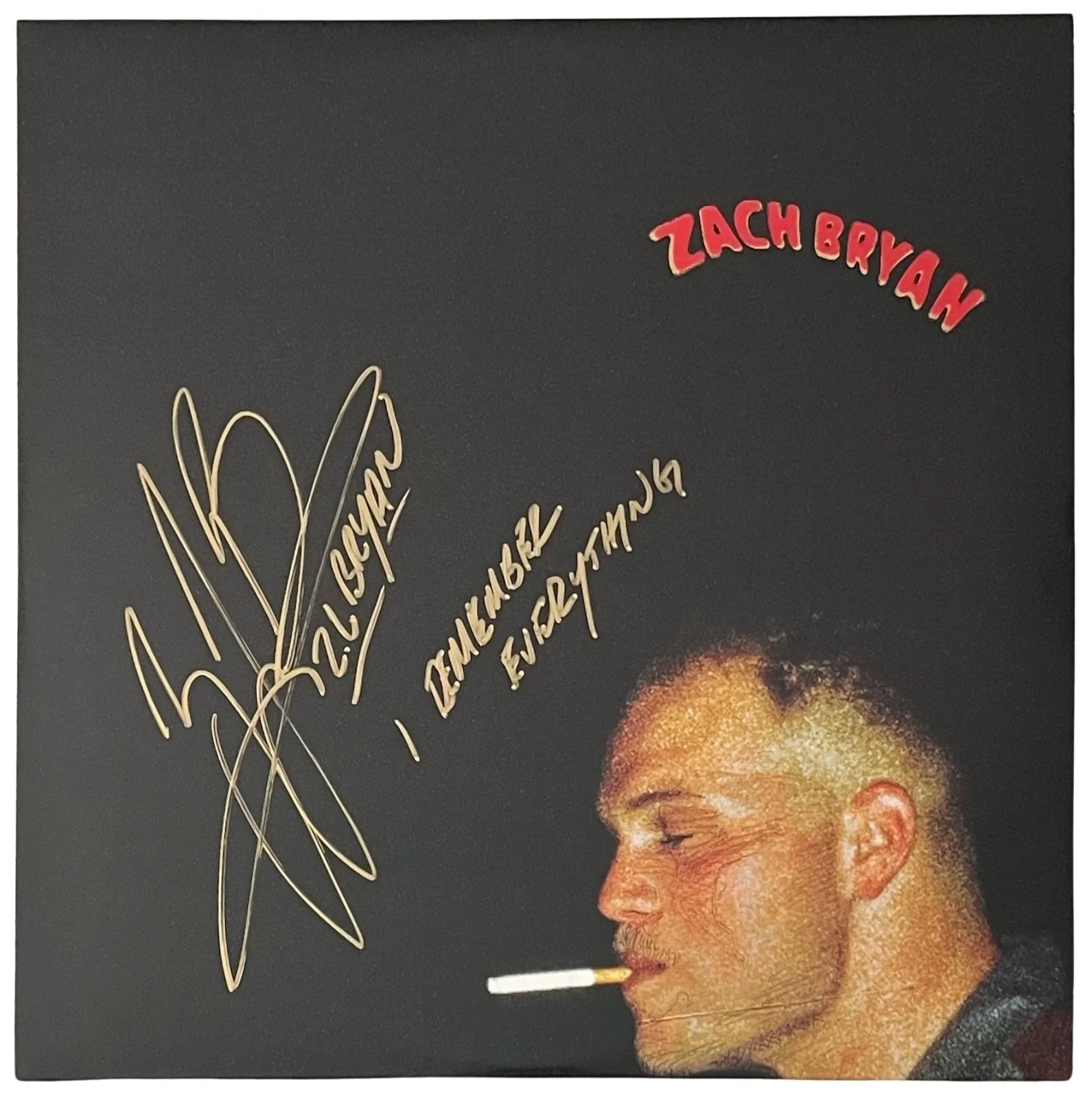Zach Bryan Signed Self-Titled Vinyl Record w/"I REMEMBER EVERYTHING" Insc. JSA, image 3