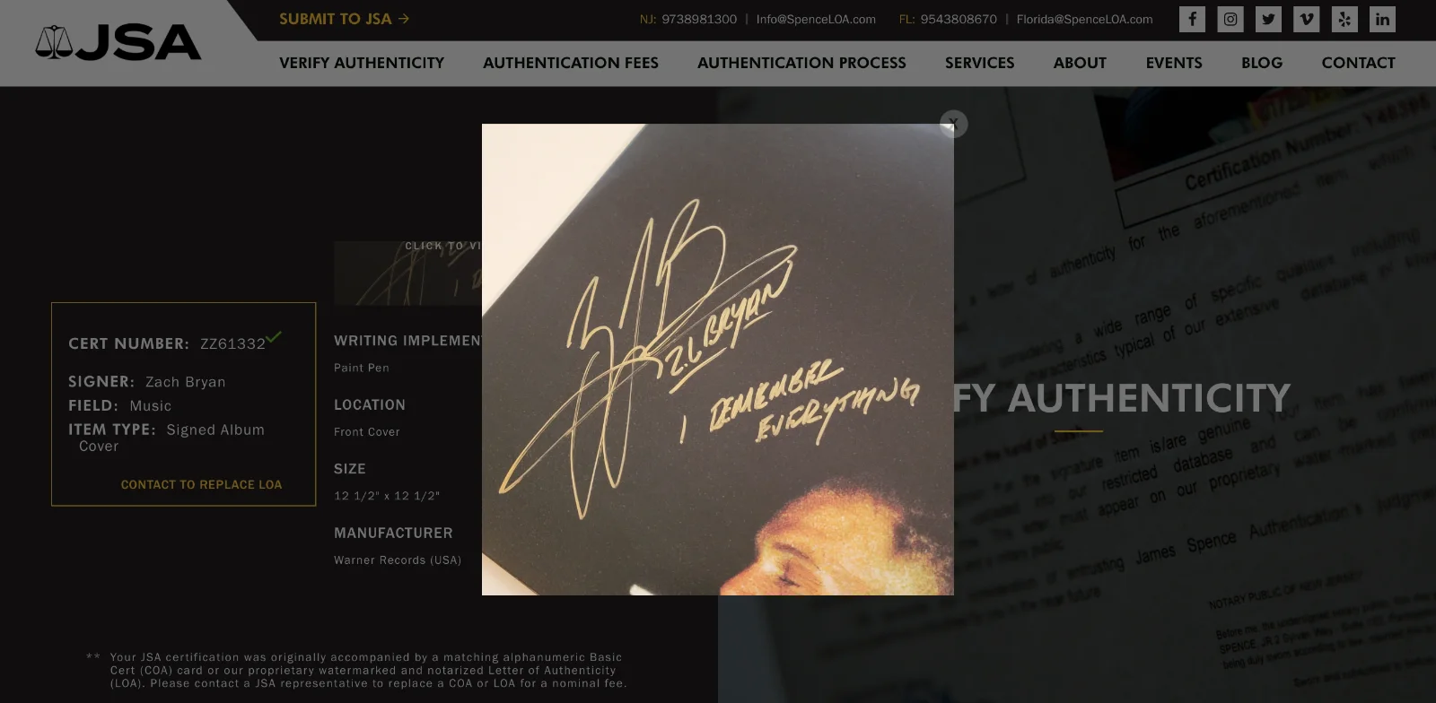 Zach Bryan Signed Self-Titled Vinyl Record w/"I REMEMBER EVERYTHING" Insc. JSA, image 5