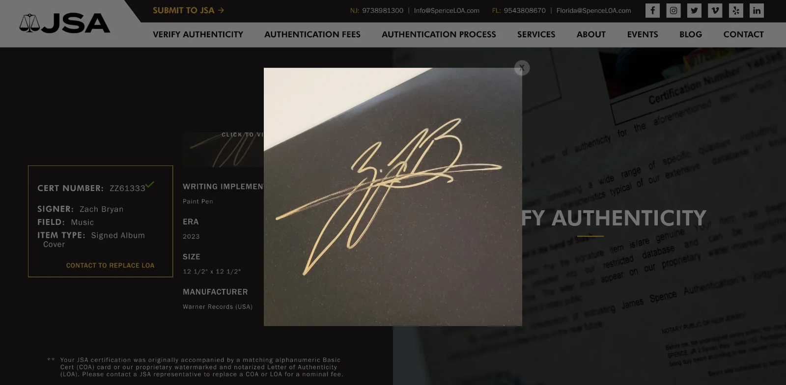 Zach Bryan Signed Self-Titled Vinyl Record JSA LOA ZZ61334, image 5