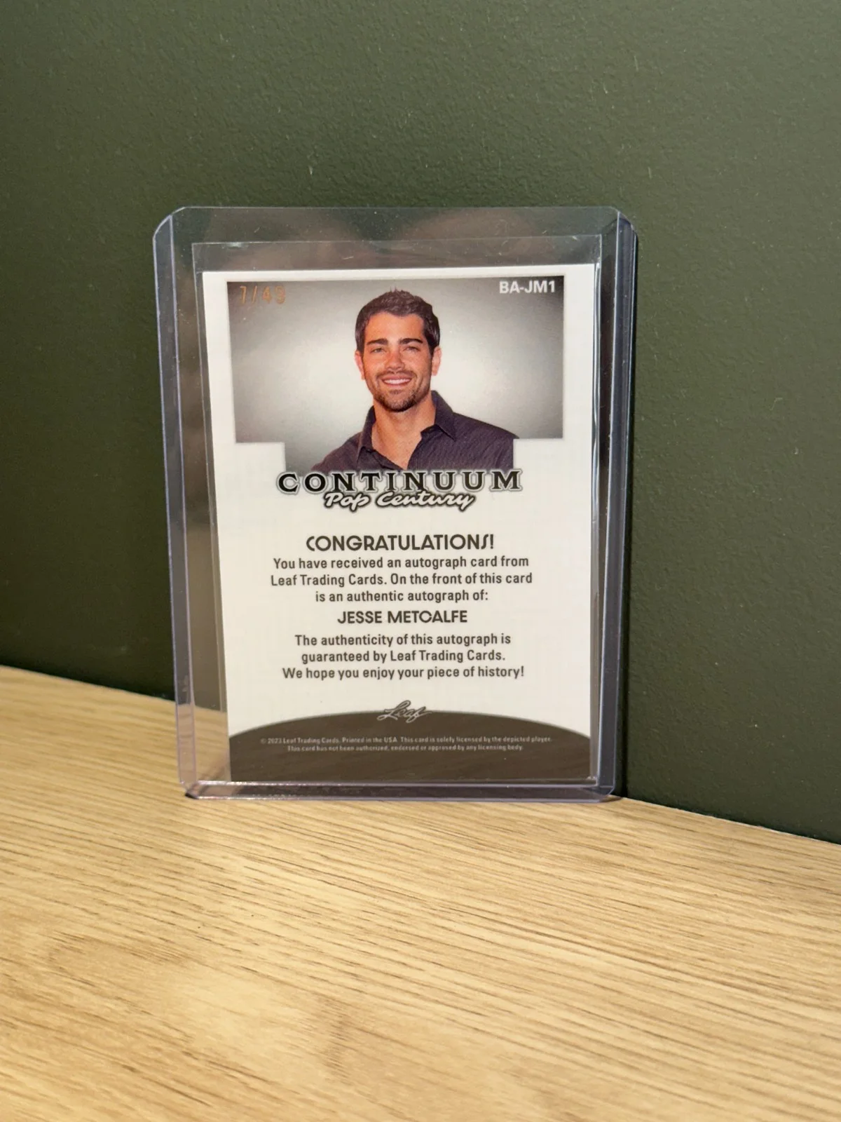 Jesse Metcalfe — Jesse Metcalfe Signed Leaf Continuum Pop Century Auto #7/49 Desperate Housewives, image 2