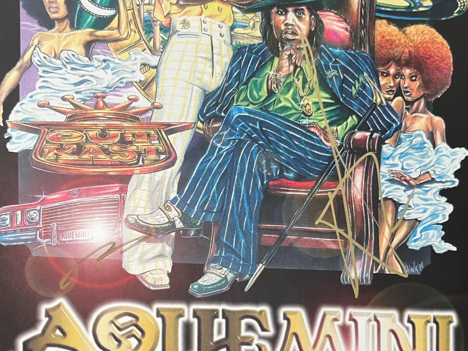 Andre 3000 & Big Boi Signed Outkast Aquemini Vinyl Record JSA LOA ZZ61338, image 5