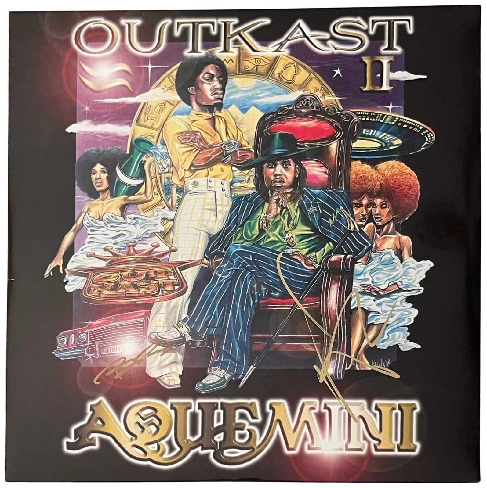 Andre 3000 & Big Boi Signed Outkast Aquemini Vinyl Record JSA LOA ZZ61339, изображение 3
