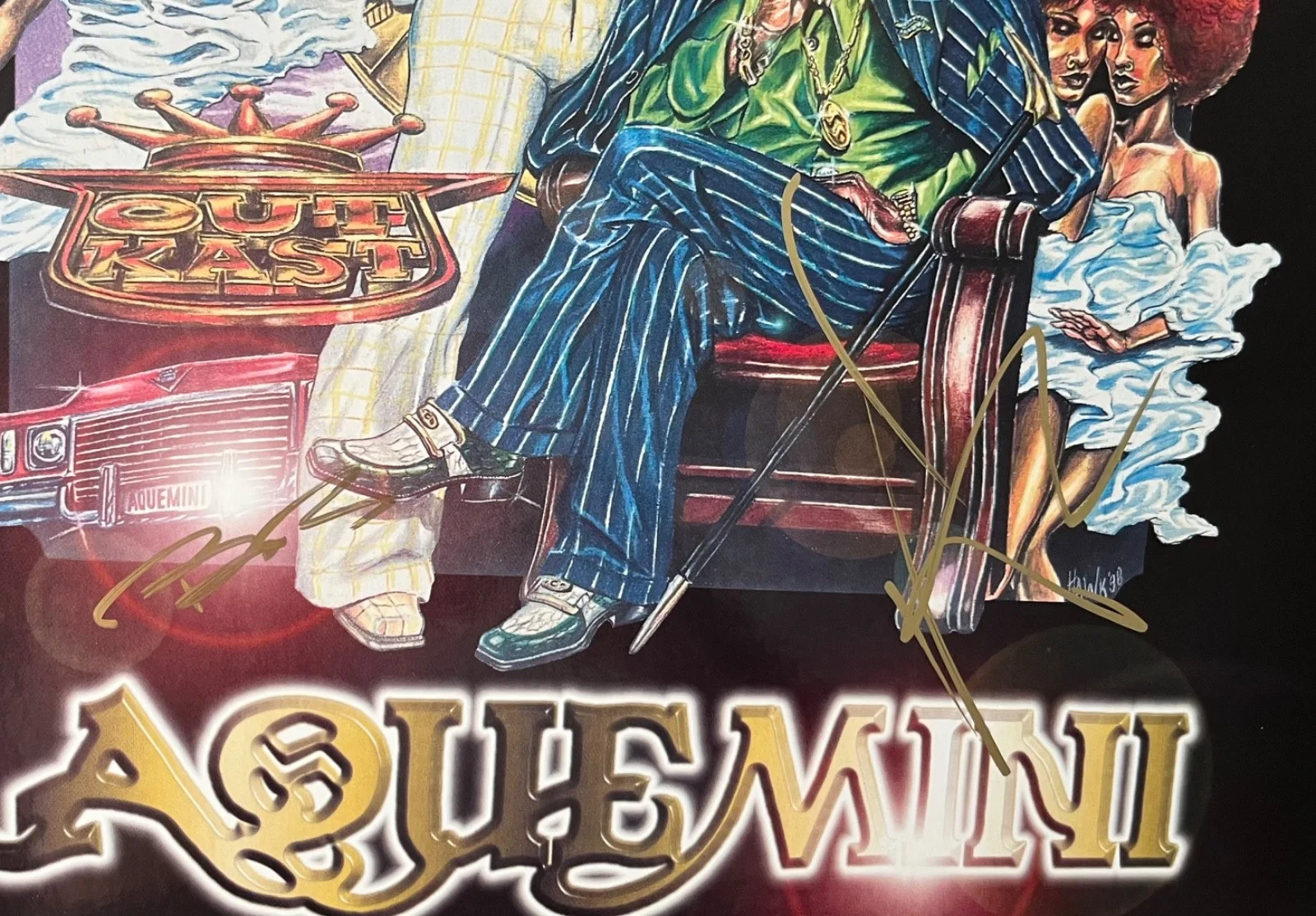 Andre 3000 & Big Boi Signed Outkast Aquemini Vinyl Record JSA LOA ZZ61339, изображение 5