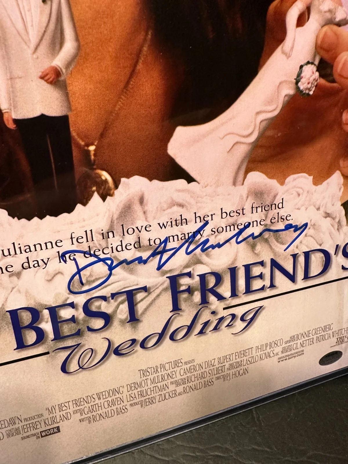 Dermot Mulroney — Dermot Mulroney Signed My Best Friend's Wedding Movie Poster Schwartz COA Julia, изображение 2