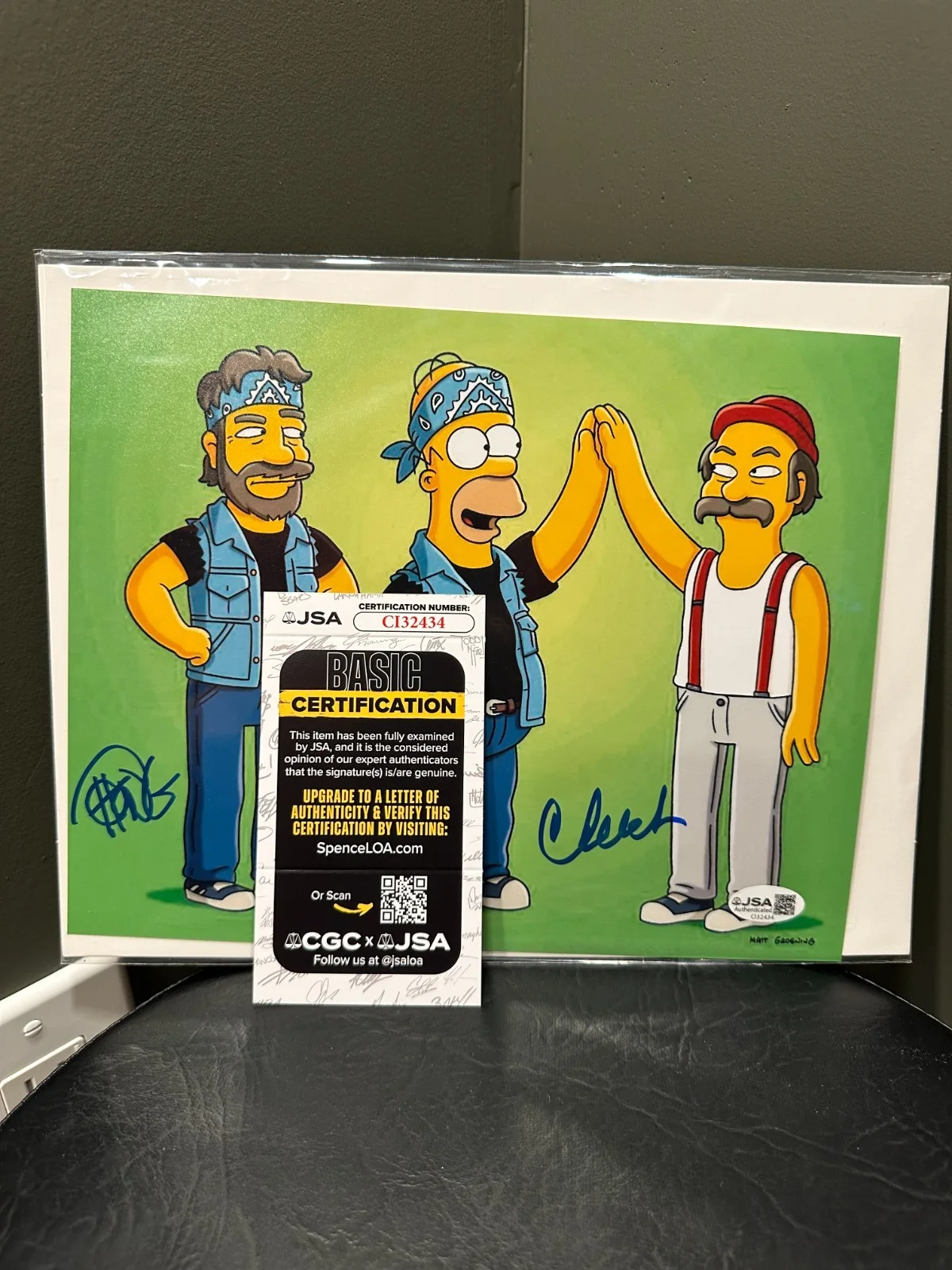 Cheech Marin, Tommy Chong — Cheech Marin Tommy Chong Dual Signed Simpsons 8x10 Photo JSA COA Homer Authentic, изображение 5