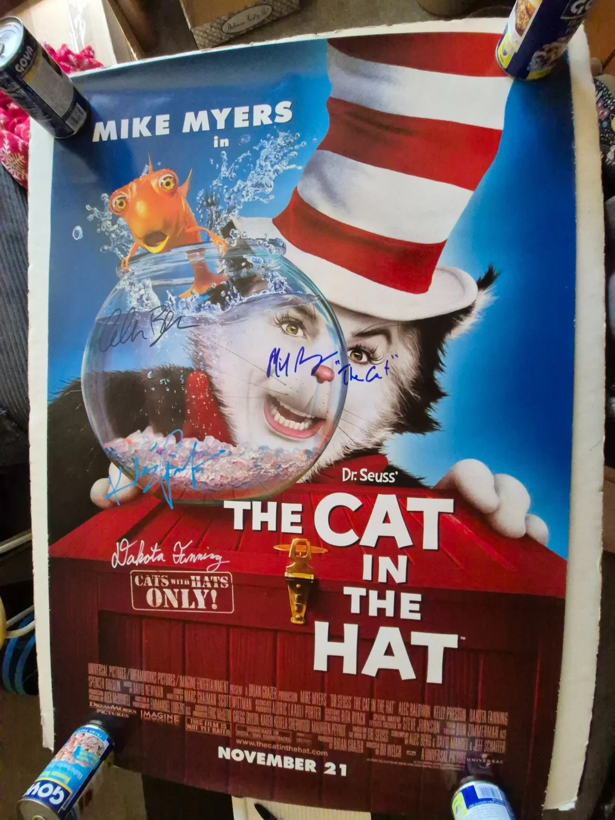 SEE BELOW — THE CAT IN THE HAT -DR. SUESS mike Myers -CAST SIGNED-THE MOVIE POSTER ekim, изображение 5